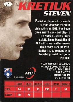 1999 Select AFL Premiere #37 Steven Kretiuk Back